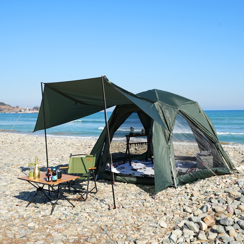 빅스페이스 원터치 텐트 특대형 그늘막 자동 쉘터 감성 방수 플라이포함