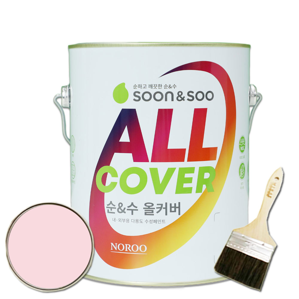 노루 순앤수 올커버 페인트 1L 에그쉘광 백색 벽지 문 방문 가구 철제 목재 콘크리트 - 상세 이미지 3
