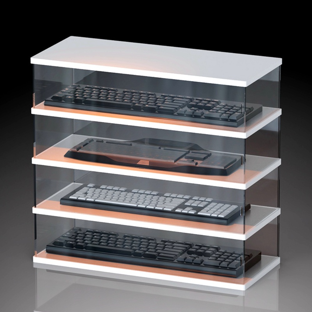 키보드 보관함 수납 전시대 정리선반 다층 거치대 진열대 디스플레이 투명 진열장 - 상품 이미지