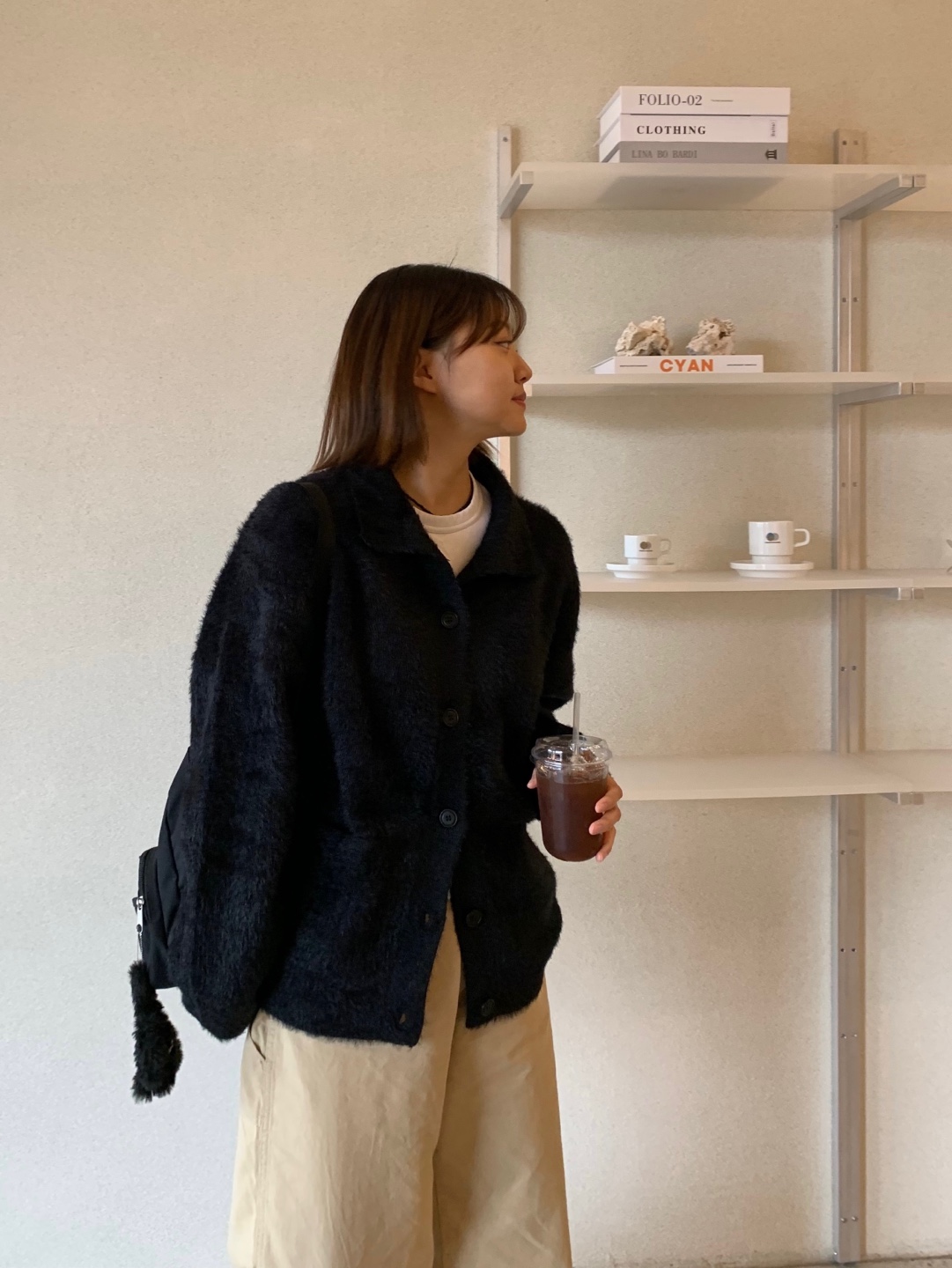 남자하이넥가디건 카라가디건 날개사 모헤어가디건 - 상세 이미지 4