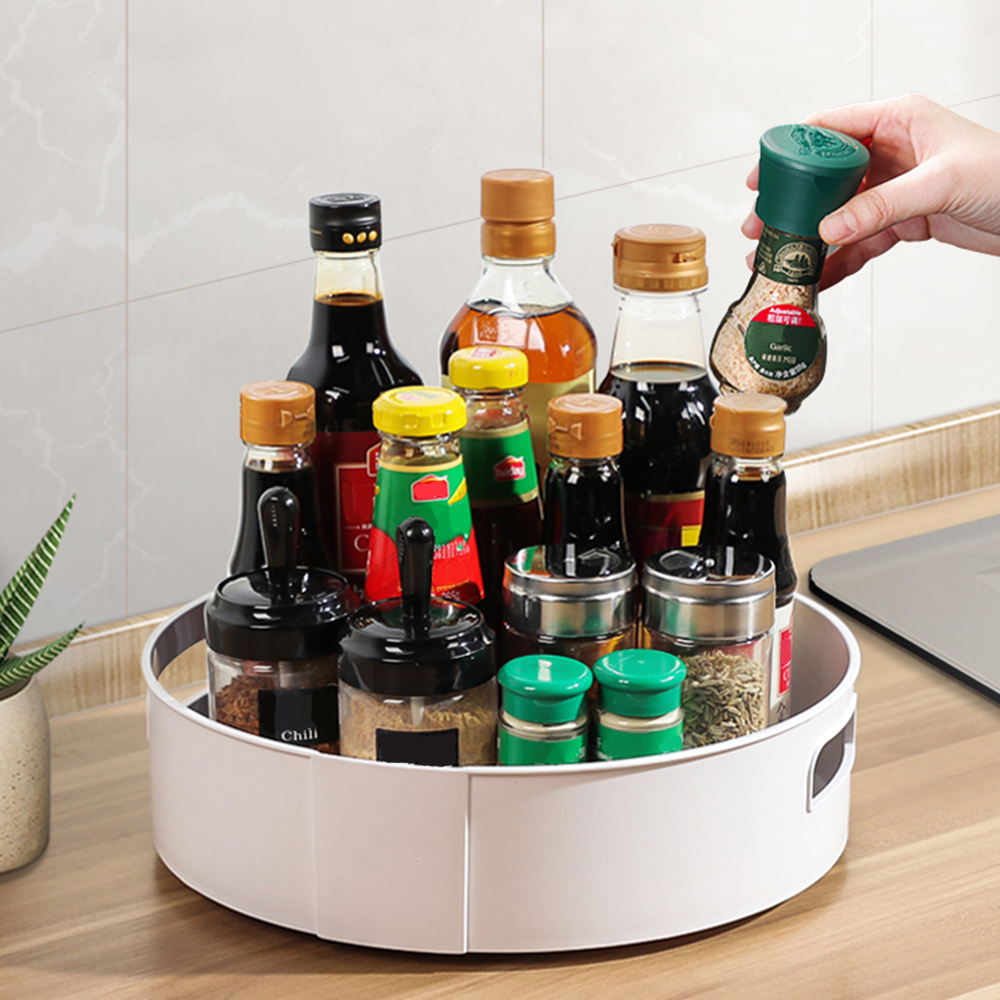 높은난간 양방향 회전트레이 냉장고 정리트레이  소형 양념통 정리 정리대 제품 이미지