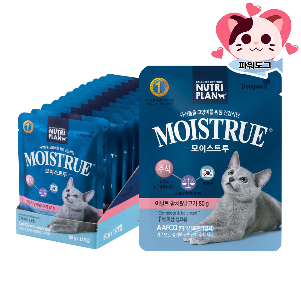 동원 모이스트루 주식 아기 고양이 습식 파우치 사료 참치 닭고기 키튼, 80g, 1개 이미지 6