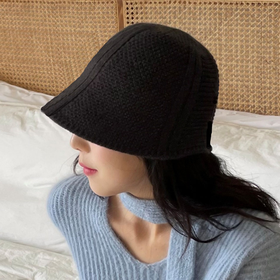 여성 니트모자 가을 겨울 보넷 산책 명품 울 벙거지 모자 버킷햇
