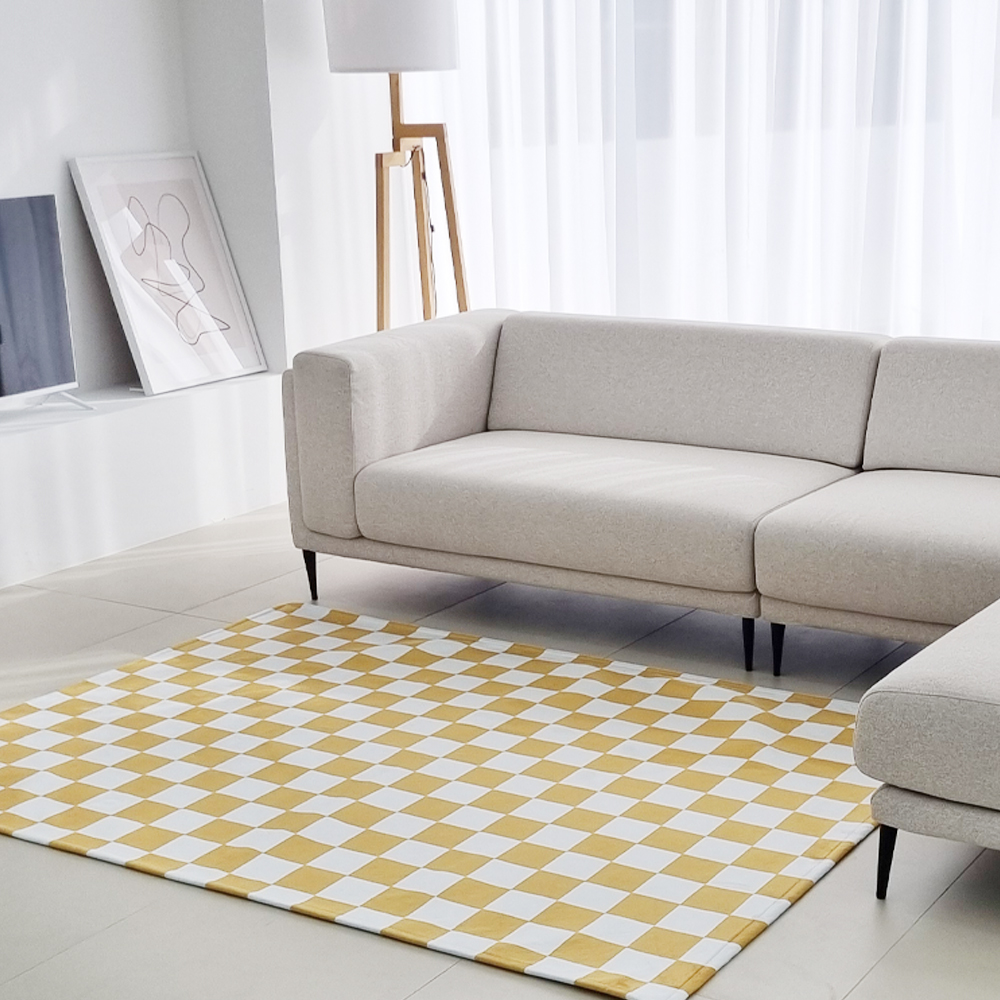 체커보드 러그 카페트 100x150 먼지없는 사계절 거실 인테리어 미니 아이방 러그