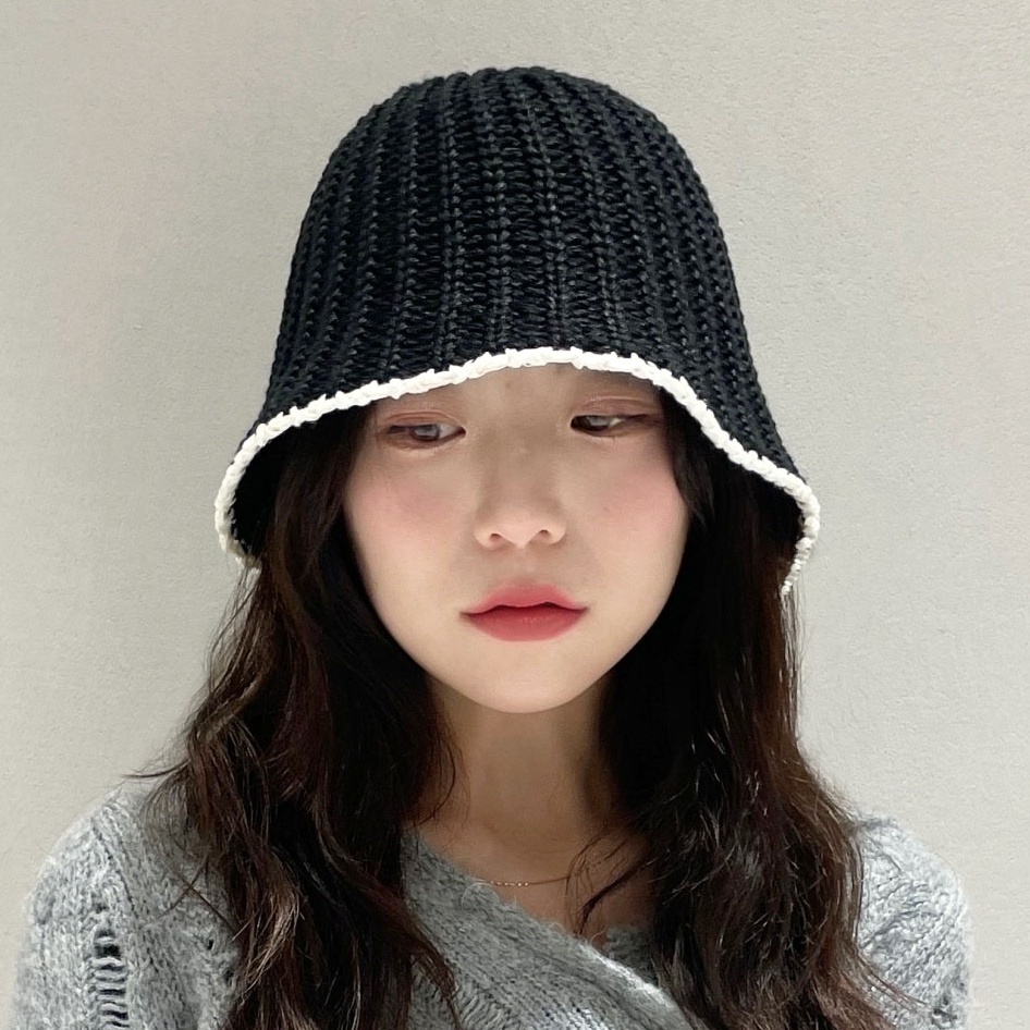 여름 니트모자 산책모자 지사 뜨개 밀짚 배색 대두 명품 버킷햇 벙거지 모자