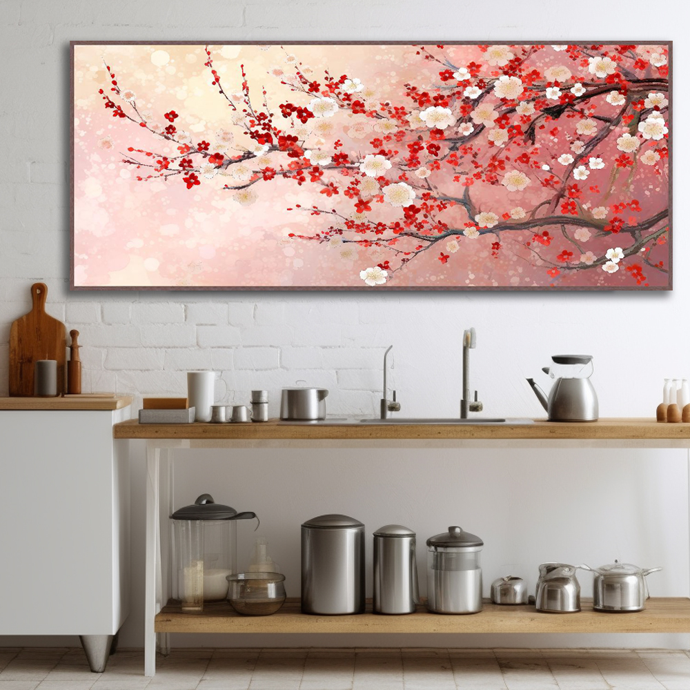 매화의 운치 150x60cm 무광오크 알루미늄 액자 - 상세 이미지 5