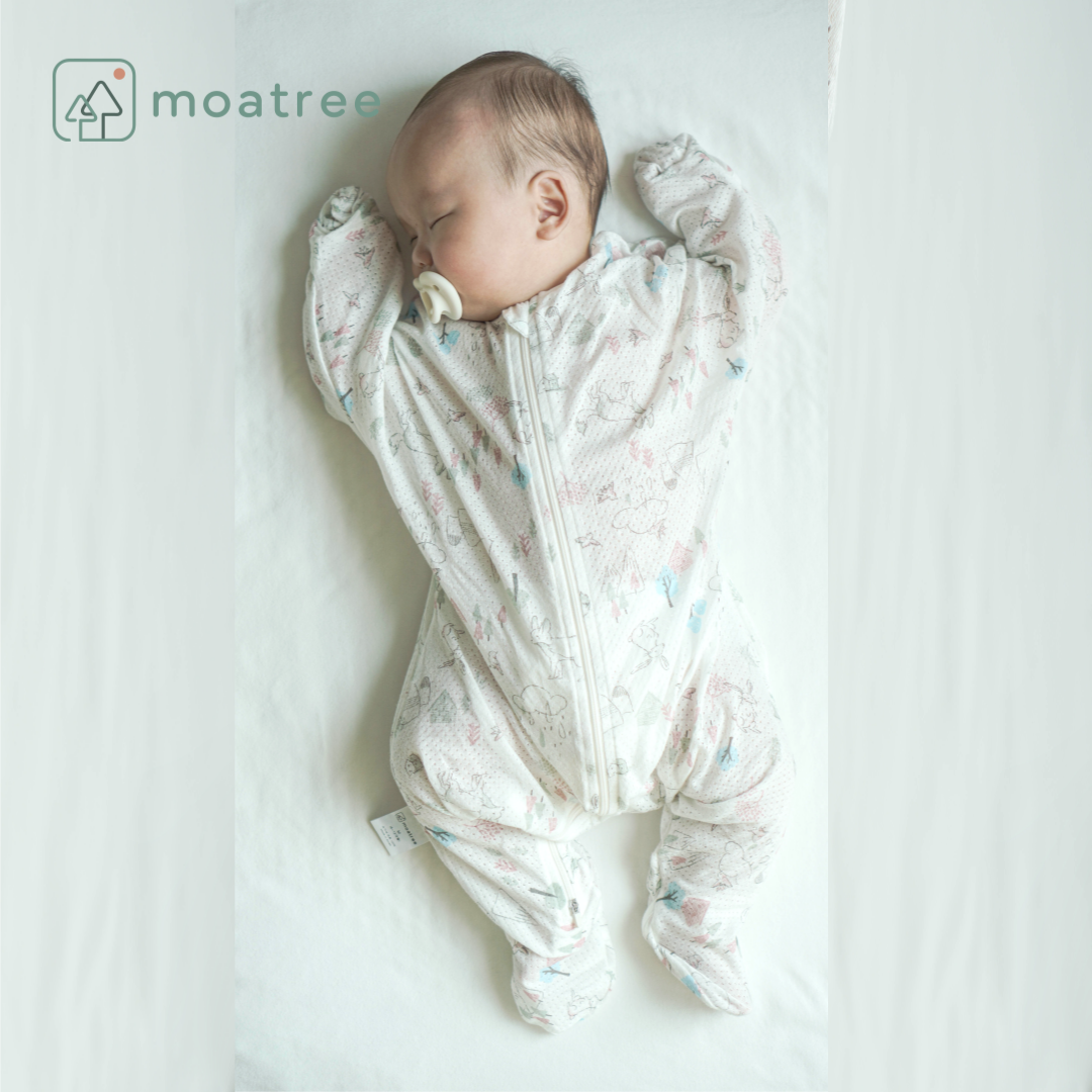 모아트리 아기슬리핑백 꿀잠슈트 수면조끼 신생아 아기수면잠옷 스와들졸업 오가닉 메쉬