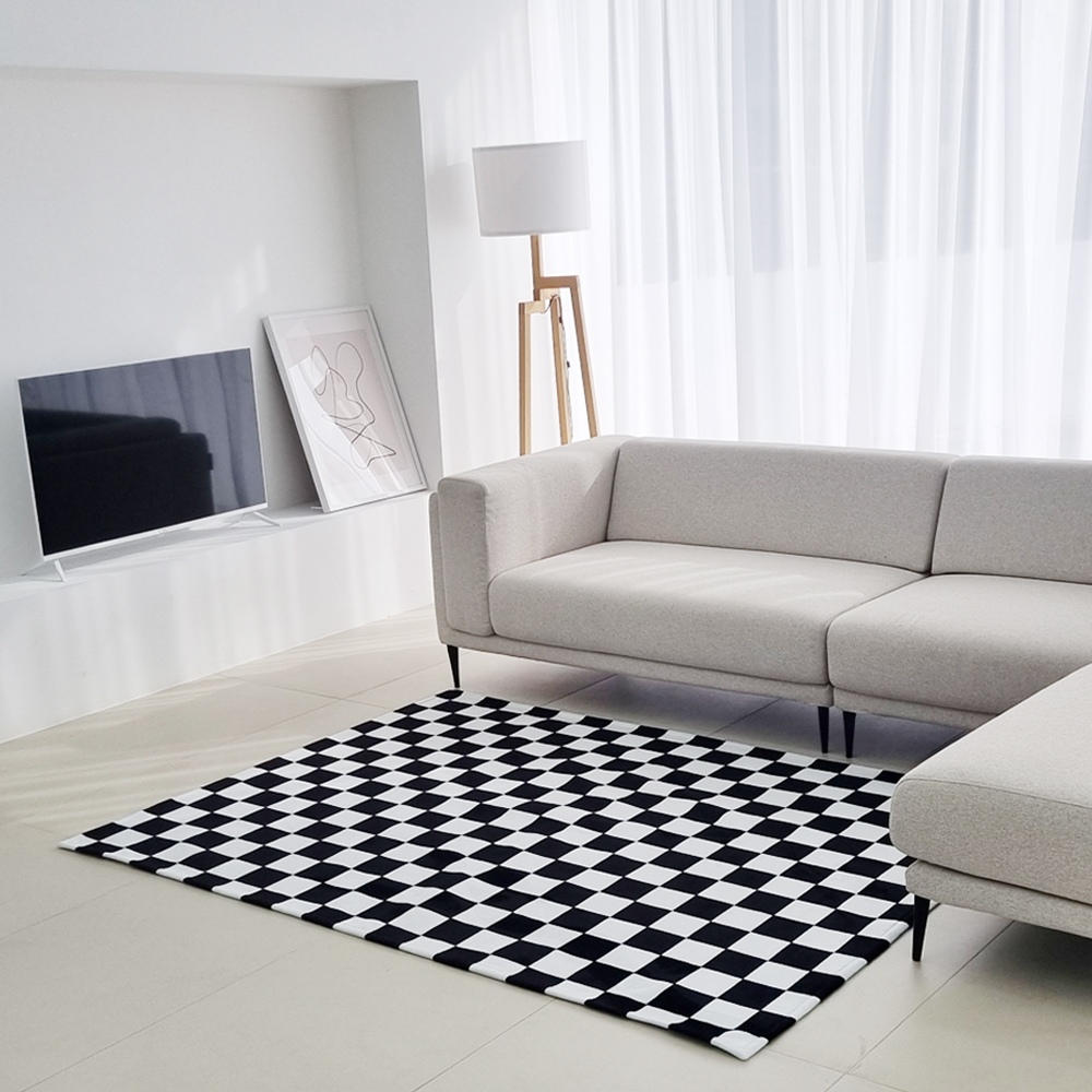 체커보드 러그 카페트 100x150 먼지없는 사계절 거실 인테리어 미니 아이방 러그