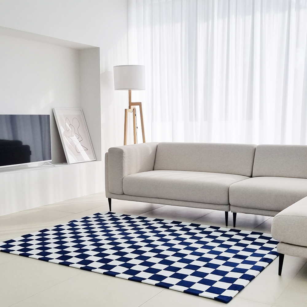 체커보드 러그 카페트 100x150 먼지없는 사계절 거실 인테리어 미니 아이방 러그