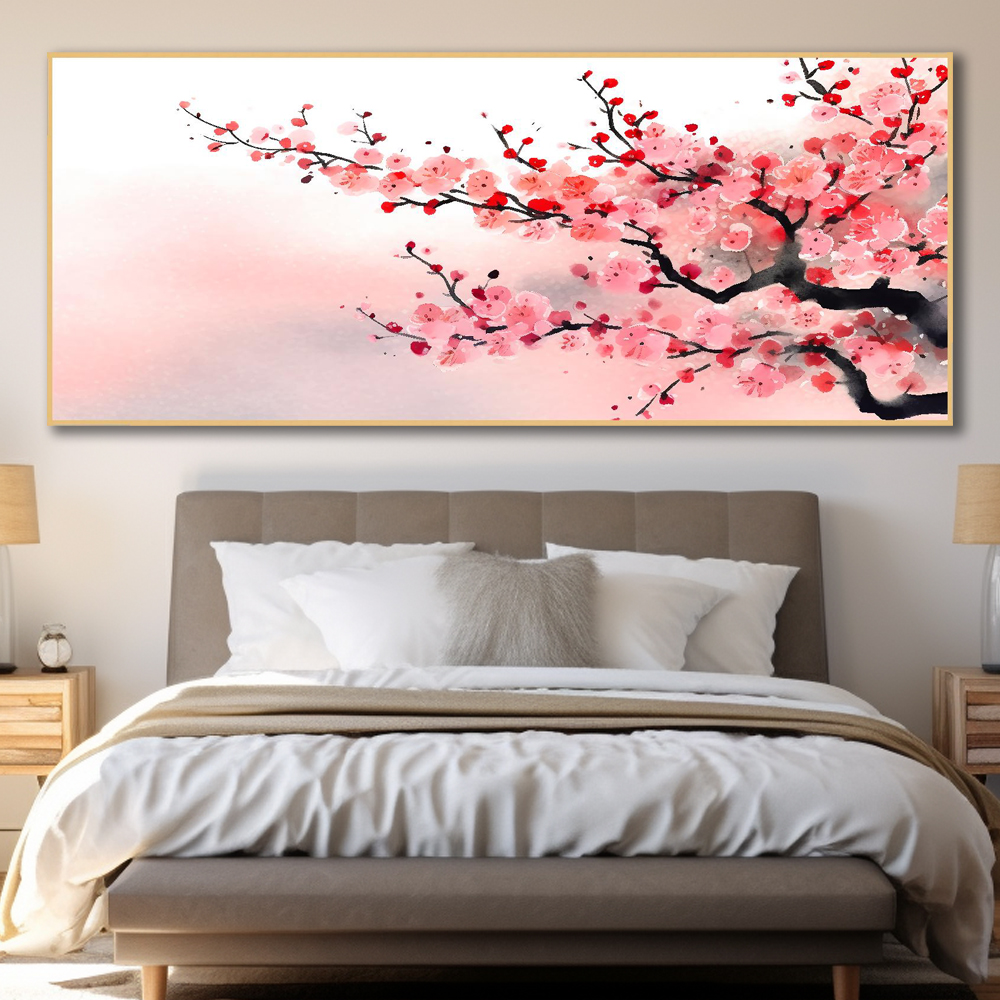 매화의 운치 150x60cm 무광오크 알루미늄 액자 - 상세 이미지 3