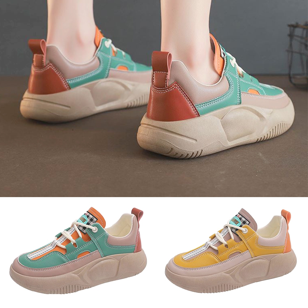 여성 키높이 스니커즈 여자 통굽 4cm 미끄럼방지 운동화