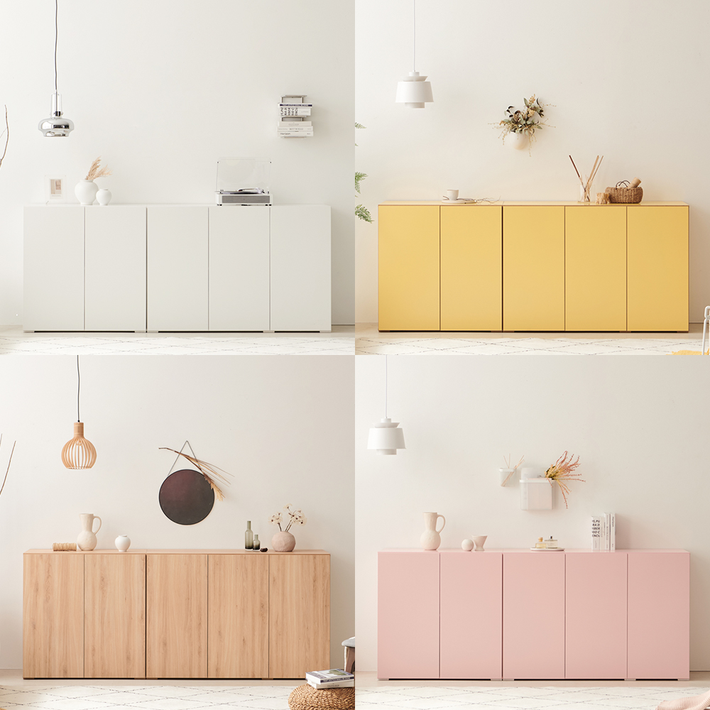 제니 높은 수납장 거실 안방 아파트 베란다 다용도실 작은 수납장 800형 핑크