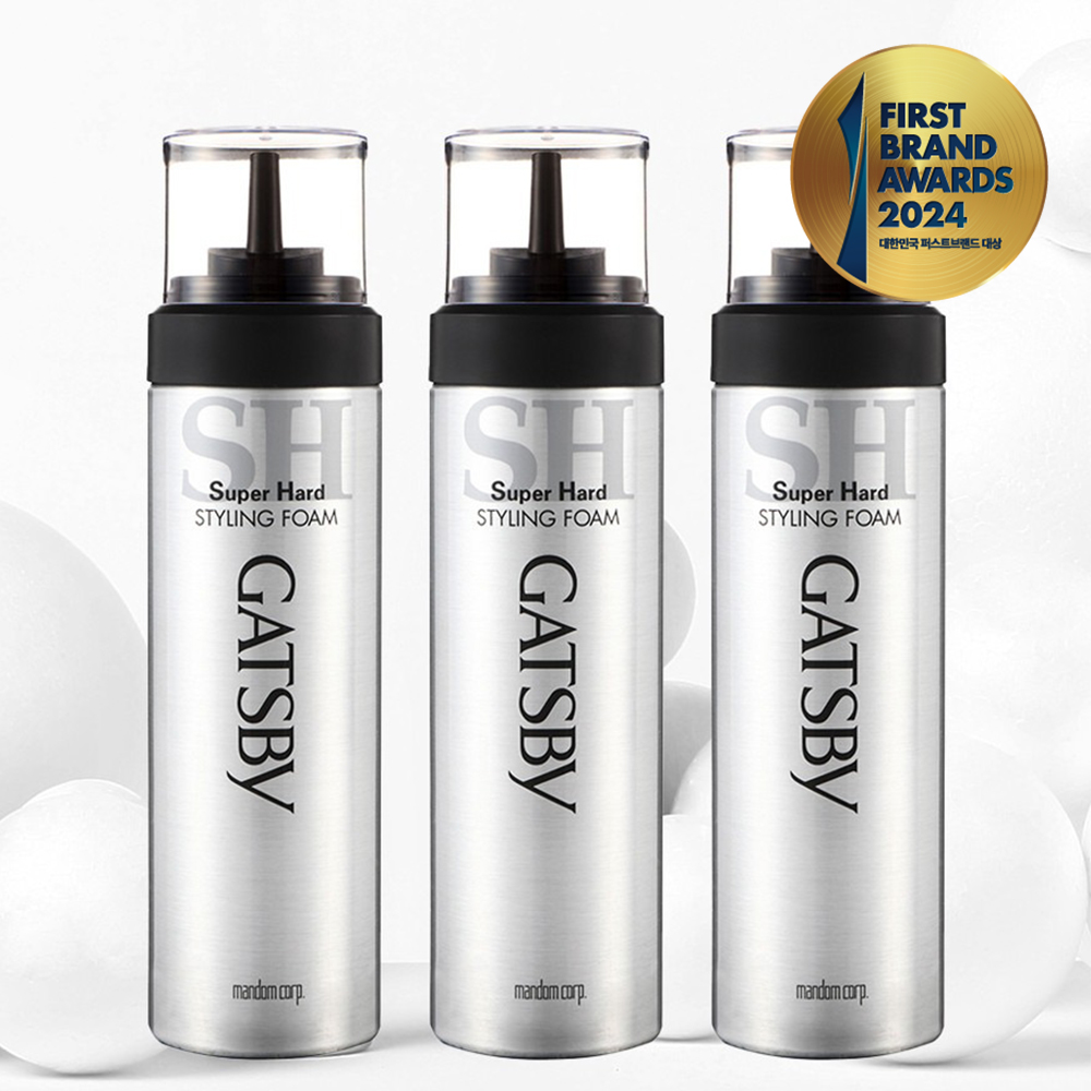 갸스비 슈퍼하드 스타일링 헤어폼 남자여자헤어무스 스타일링폼무스 볼륨 컬무스 185g 3개 제품 이미지