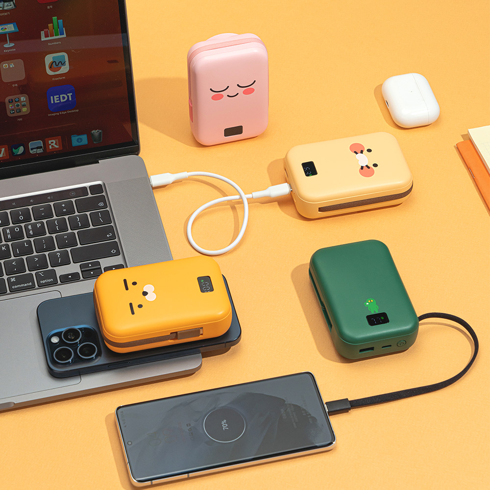 카카오프렌즈/니니즈 케이블형 맥세이프 고속충전 보조배터리 20000mAh, 콘 - 상세 이미지 2