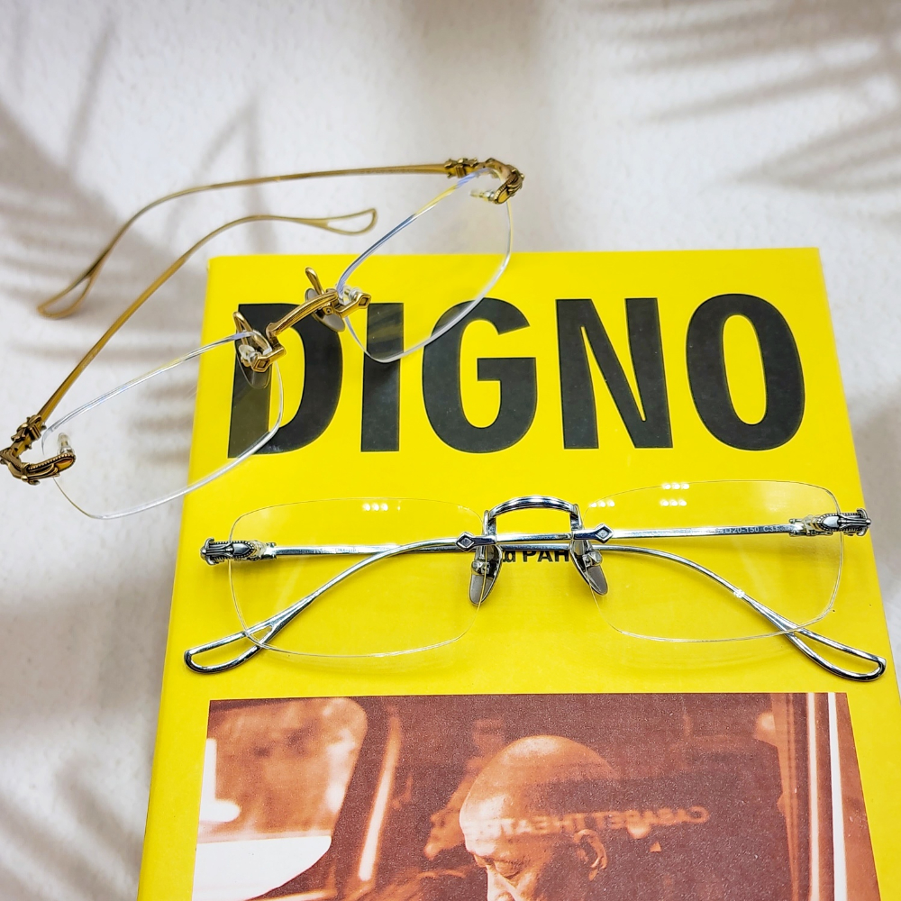 티타늄 무테안경 긱시크안경 여자 남자 금테 은테 투명 사각 가벼운 블루라이트차단 안경테