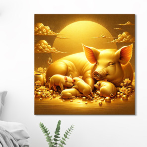 황금 돼지 그림 풍수 인테리어 액자 장식품 돈들어오는그림 거실 현관 인테리어 소품