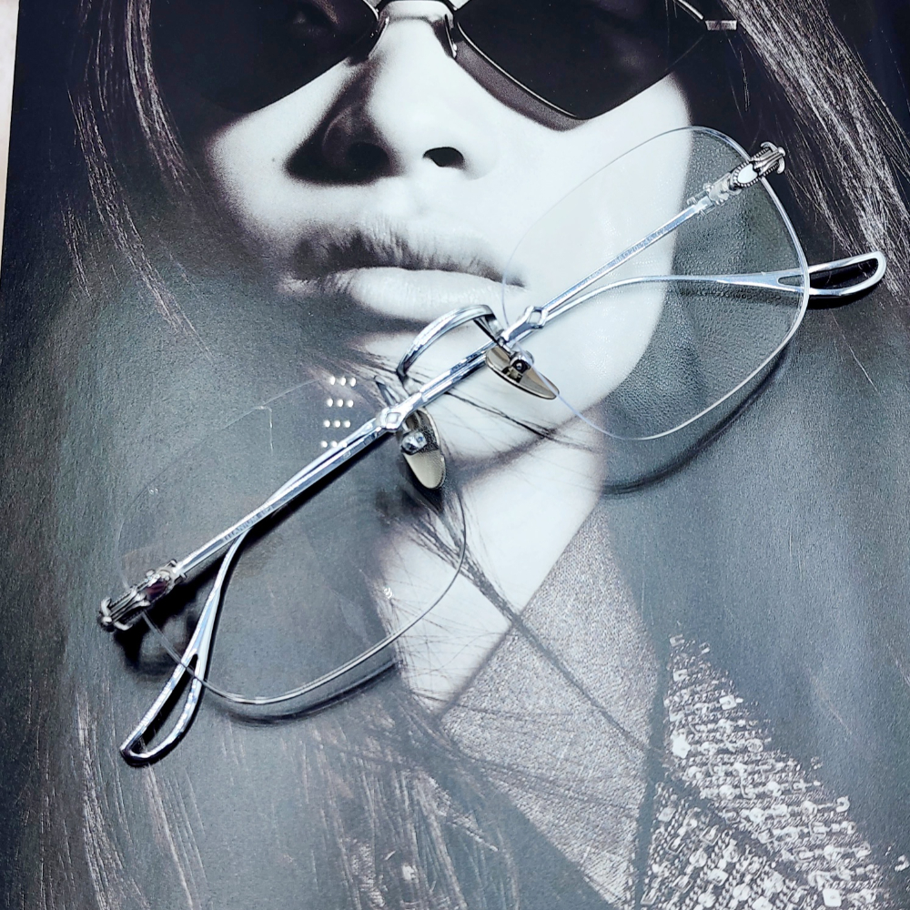 티타늄 무테안경 긱시크안경 여자 남자 금테 은테 투명 사각 가벼운 블루라이트차단 안경테