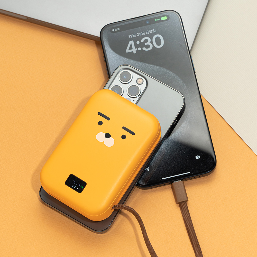 카카오프렌즈/니니즈 케이블형 맥세이프 고속충전 보조배터리 20000mAh, 콘 - 상세 이미지 4