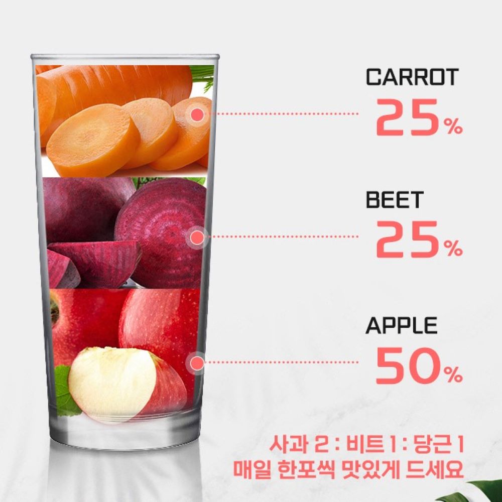 ABC 쥬스 주스 효능 클렌즈 마시는 수액 먹는 사과비트당근 1박스 100ml 20포 - 상세 이미지 4