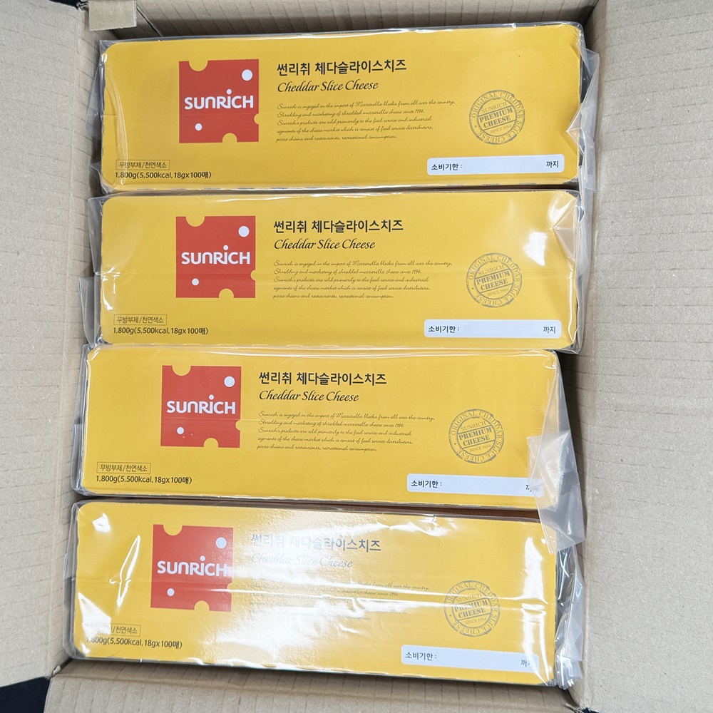 썬리치 체다슬라이스치즈 업소용 18g x 100매 1.8kg, 4개 - 상세 이미지 5