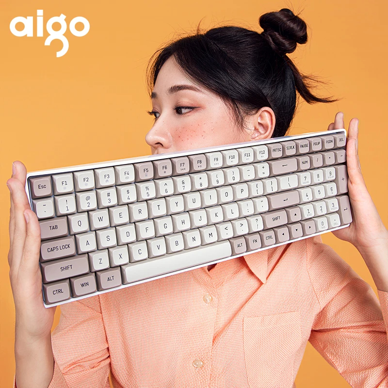 Aigo A100 게임용 기계식 키보드 무선 USB 2.4G 유선 PBT키 100키 - 상세 이미지 2