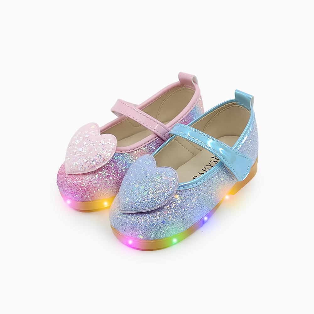 베이비솔 여아구두 유아 구두 아기 메리제인 LED 신발 클로이하트 - 상품 이미지