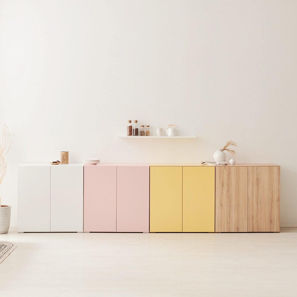 제니 높은 수납장 거실 안방 아파트 베란다 다용도실 작은 수납장 800형 핑크