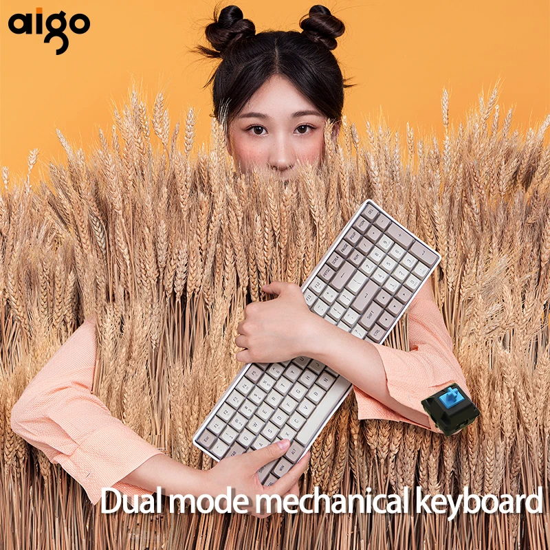 Aigo A100 게임용 기계식 키보드 무선 USB 2.4G 유선 PBT키 100키 - 상세 이미지 3