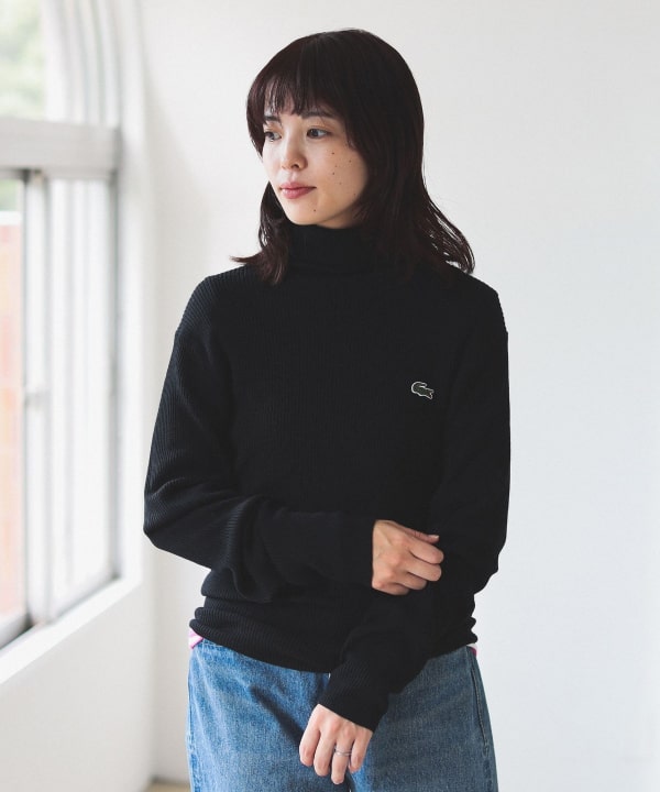 라코스테 x 빔즈 터틀넥 목폴라 turtle knit 니트 이미지 2