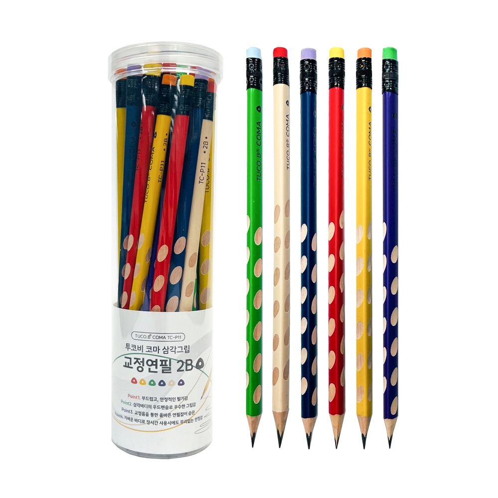 투코비 코마 삼각 교정 연필 TC-P11 36개입 2B 제품 이미지