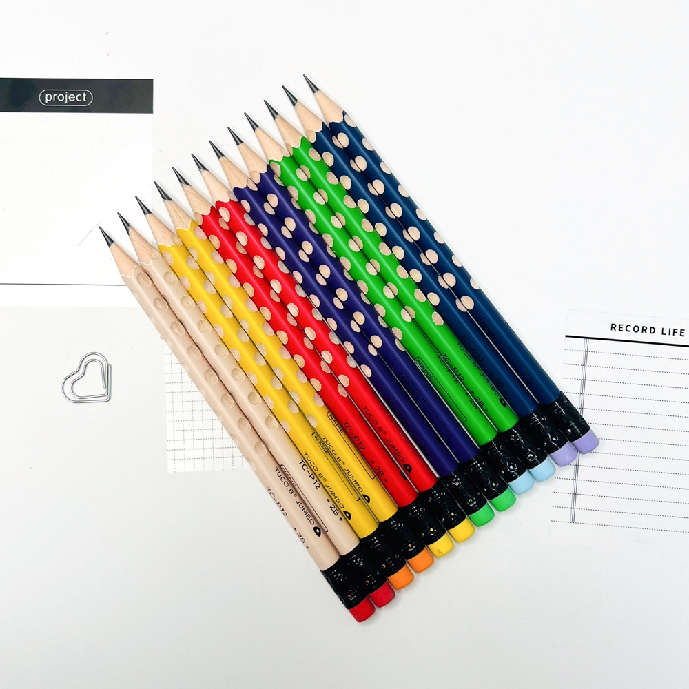 투코비 코마 삼각 점보 교정 연필 TC-P12 12개입 2B 이미지 3