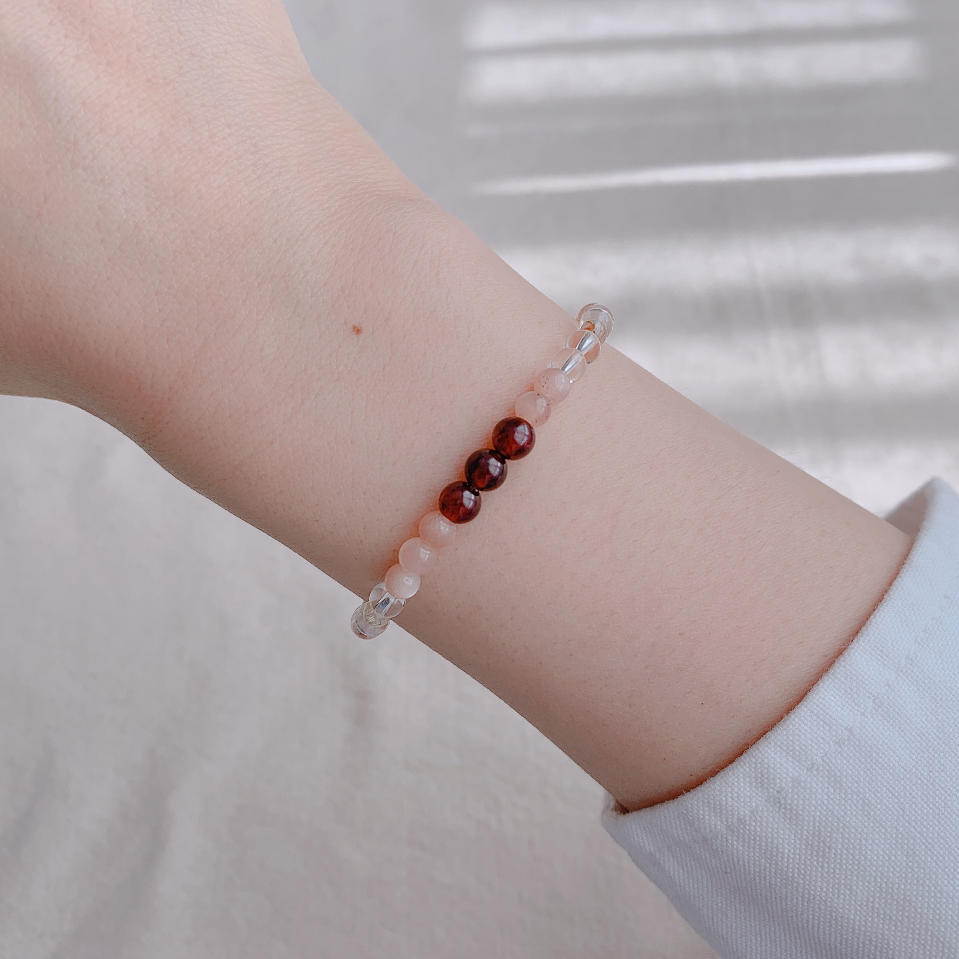 에이플로 레드 가넷 선스톤 백수정 천연 원석팔찌 - 상세 이미지 4