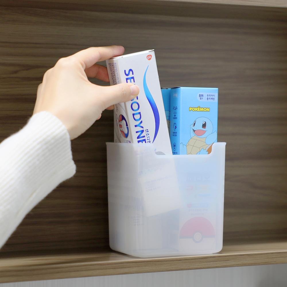 반투명 다용도 정리함 기본 욕실 수납장 냉장고 정리