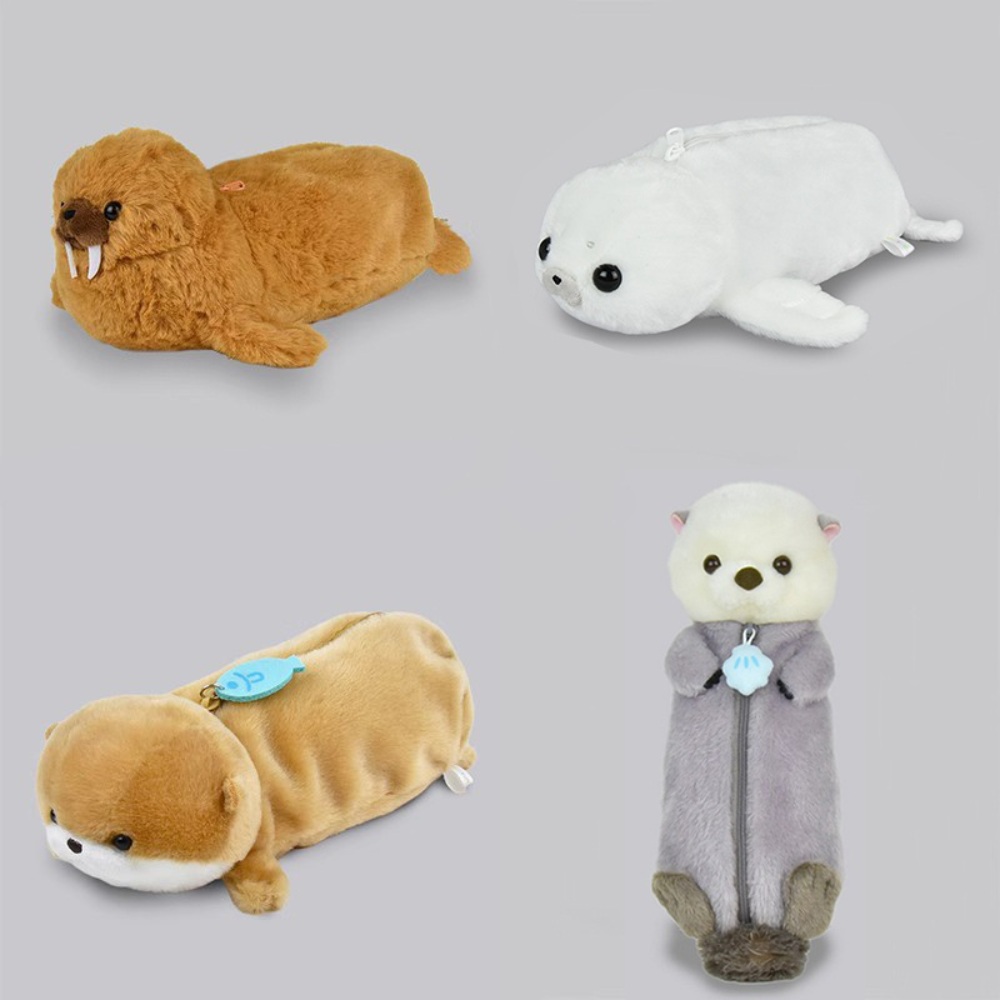 수달 필통 동물 캐릭터 펜케이스 인형 해달 수납 파우치 동물필통 귀여운 - 상품 이미지