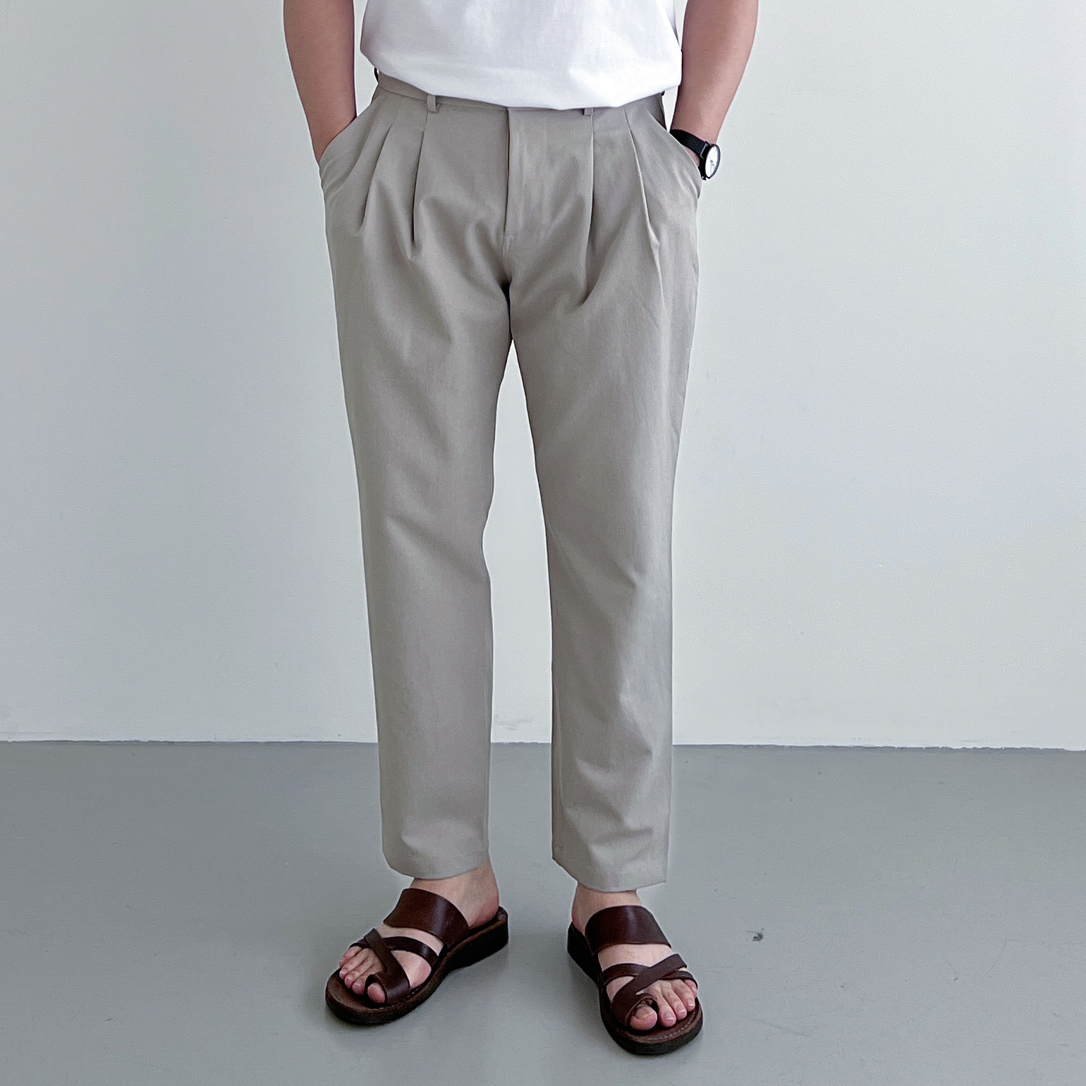 남자밴딩팬츠 남자치노팬츠 면바지 - 상세 이미지 4