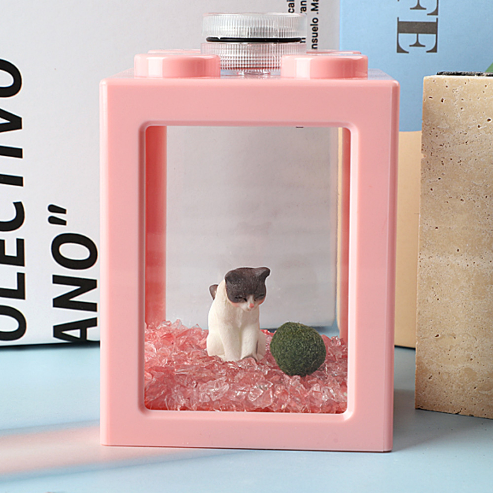 마리모 키우기 세트 DIY 양양이 블럭어항 마리모포함 키트