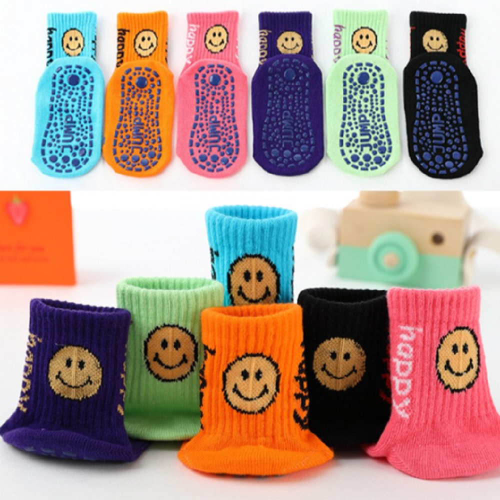 키즈카페 양말 아기 유아 미끄럼방지 양말 중목 스마일