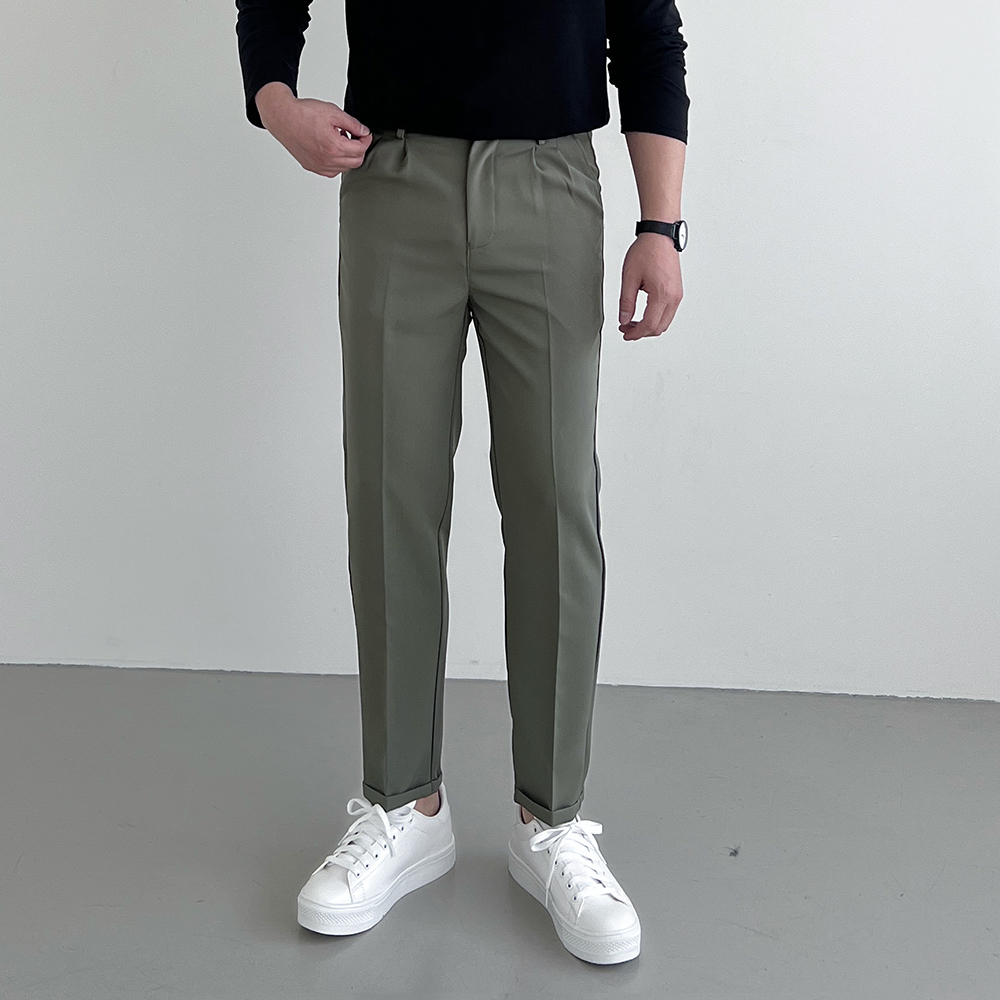 남자여름슬랙스 남자슬림핏슬랙스 테이퍼드 구김없는 링클프리바지 - 상품 이미지
