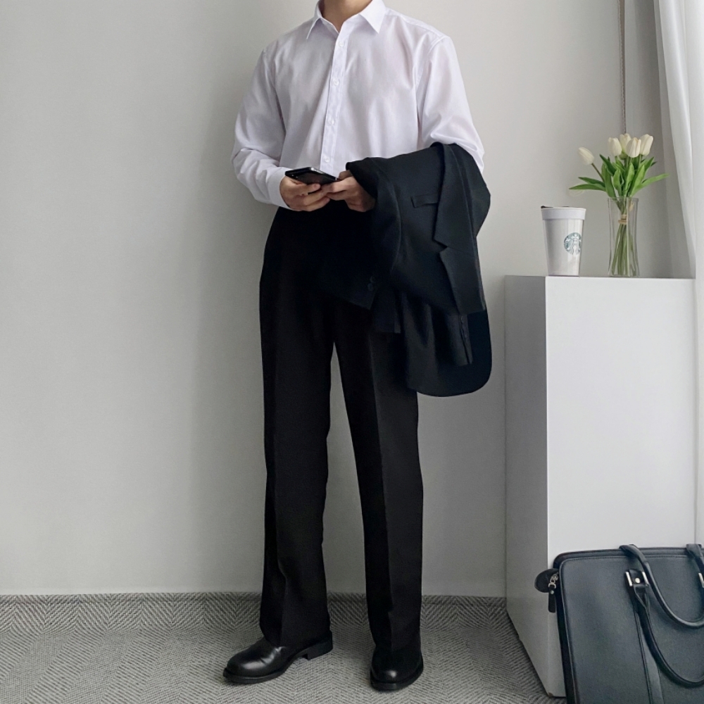 남자소라색셔츠 구김없는셔츠 와이셔츠 이미지 4