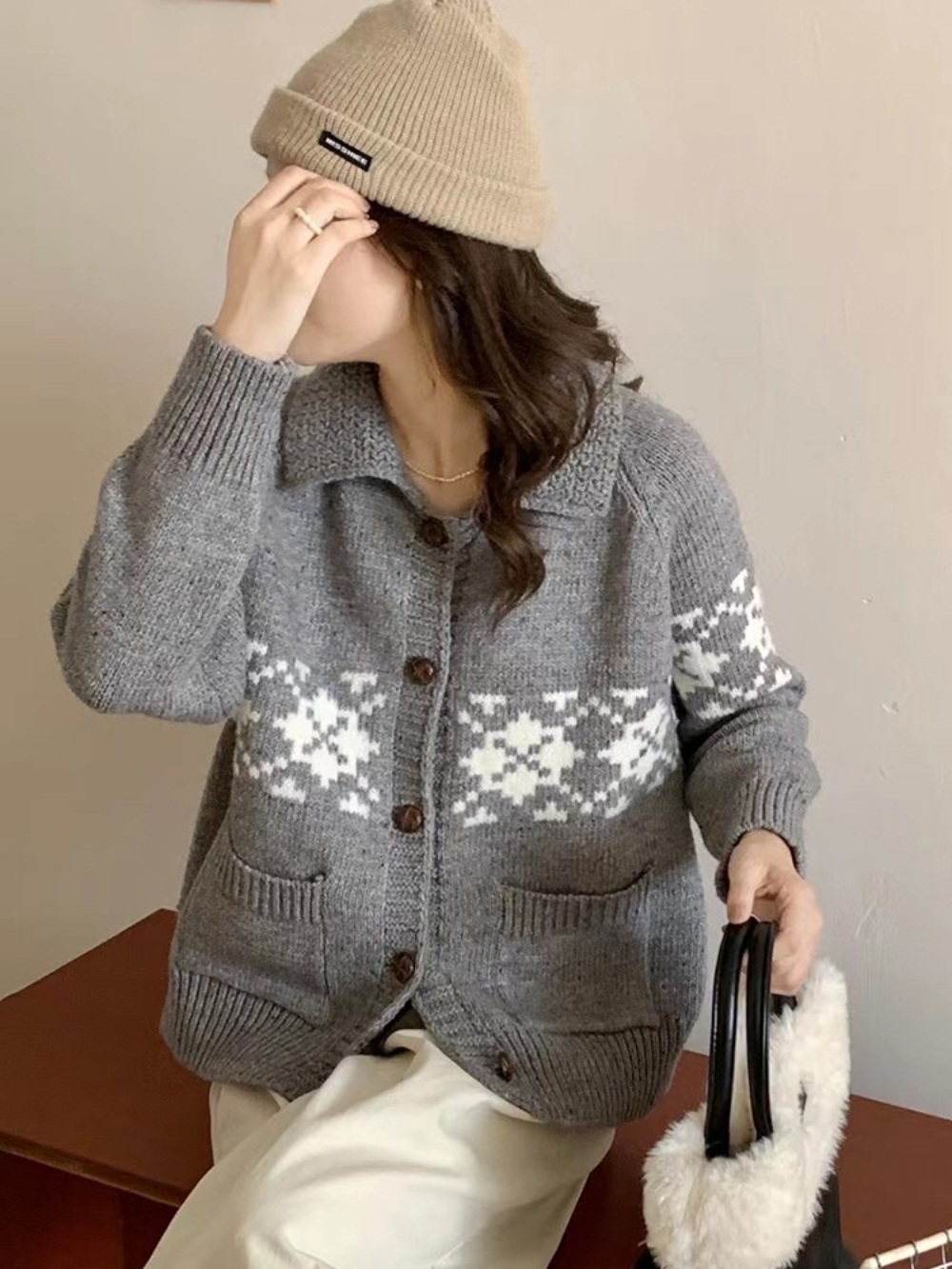 이루비 이가연 자가드 가디건 옷 효심이네 각자도생 34화 착장 정보 이미지 3