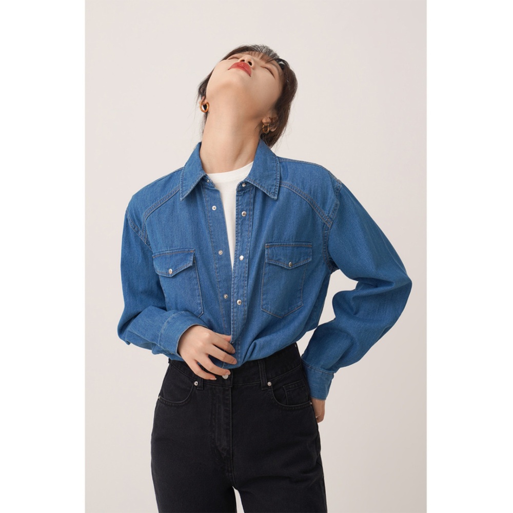 여성 청셔츠 끝내주는 해결사 4화 이지아 김사라 데님 셔츠 착장 정보 - 상세 이미지 5