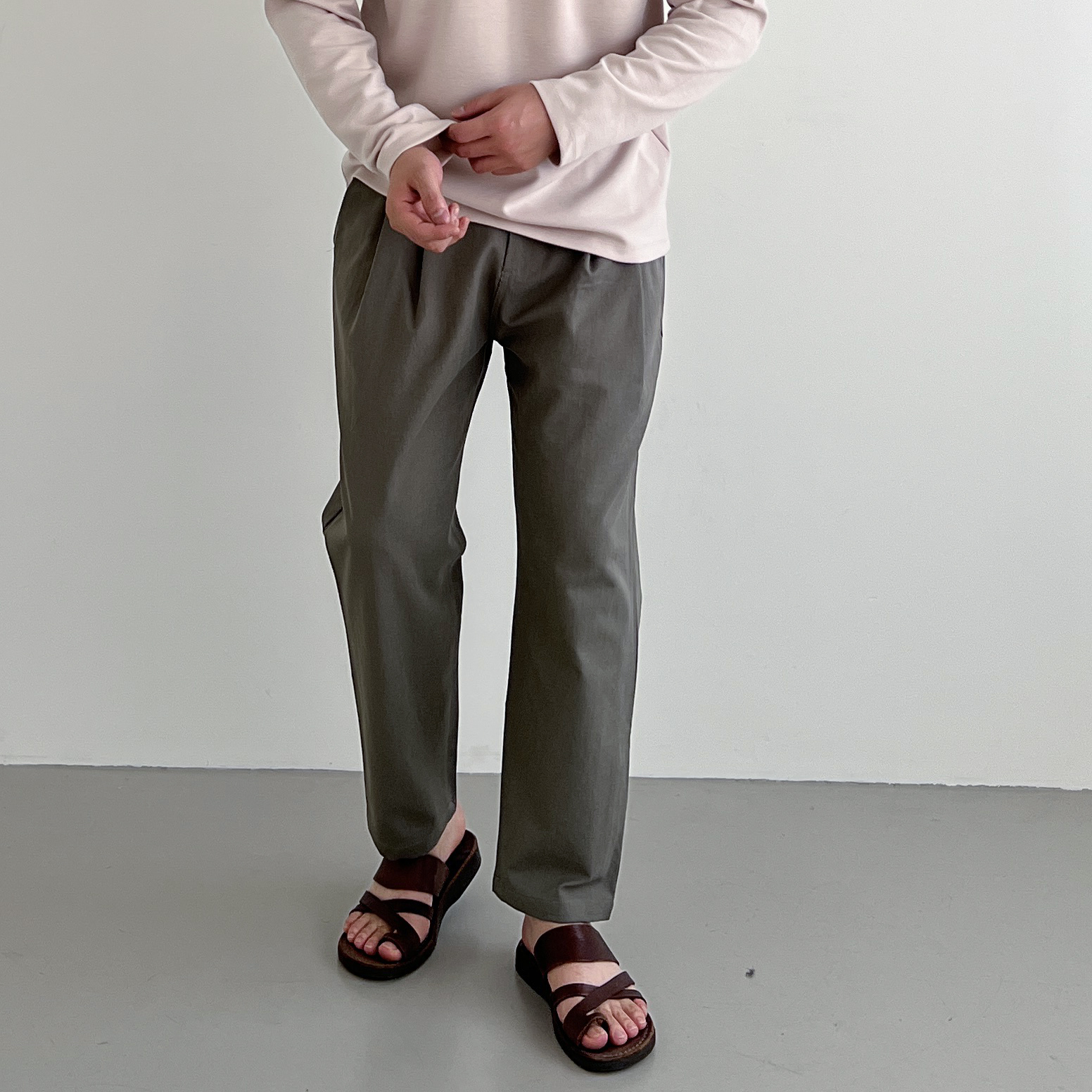 남자밴딩팬츠 남자치노팬츠 면바지 - 상세 이미지 3