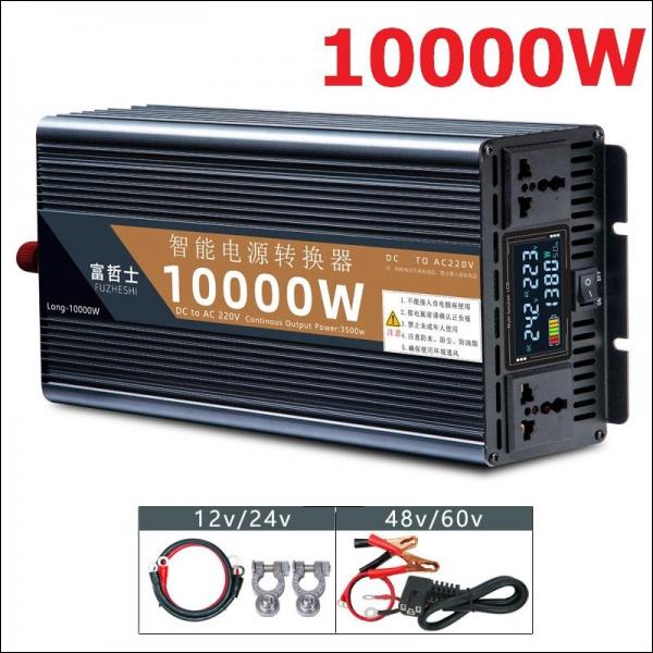 승용차용 DC 12V to AC 220V 10000W 차량용 인버터 디스플레이 차박 캠핑 자동차 화물차 대형차 버스 WX13000 - 상품 이미지