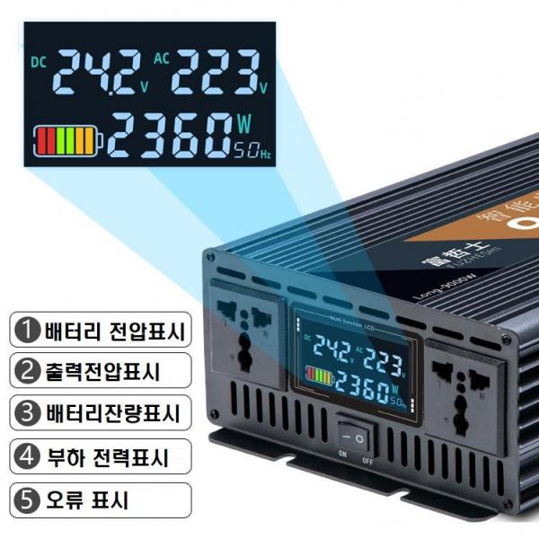 승용차용 DC 12V to AC 220V 10000W 차량용 인버터 디스플레이 차박 캠핑 자동차 화물차 대형차 버스 WX13000 - 상세 이미지 4