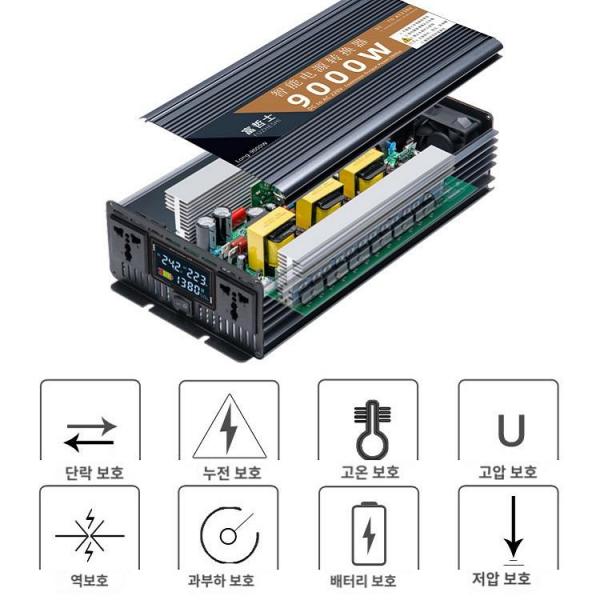 승용차용 DC 12V to AC 220V 10000W 차량용 인버터 디스플레이 차박 캠핑 자동차 화물차 대형차 버스 WX13000 - 상세 이미지 5