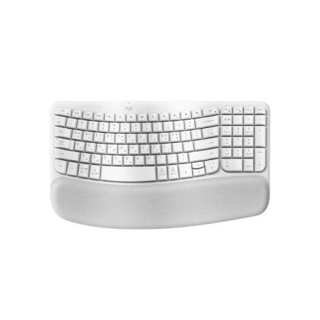 로지텍 로지텍코리아 WAVE Keys 인체공학 무선 키보드 오프화이트