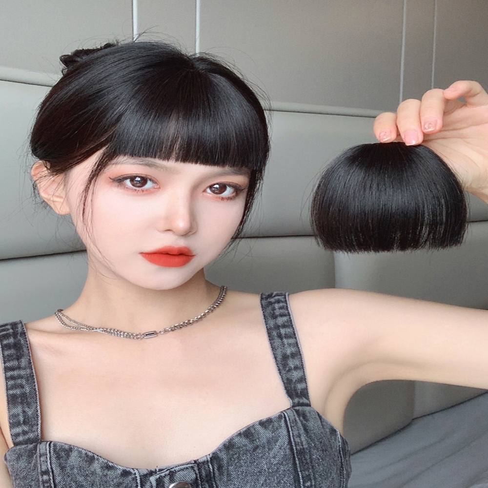 인모 애교 앞머리 웨이브 가발 헤어피스 S컬 옆머리 부분가발 - 상세 이미지 3