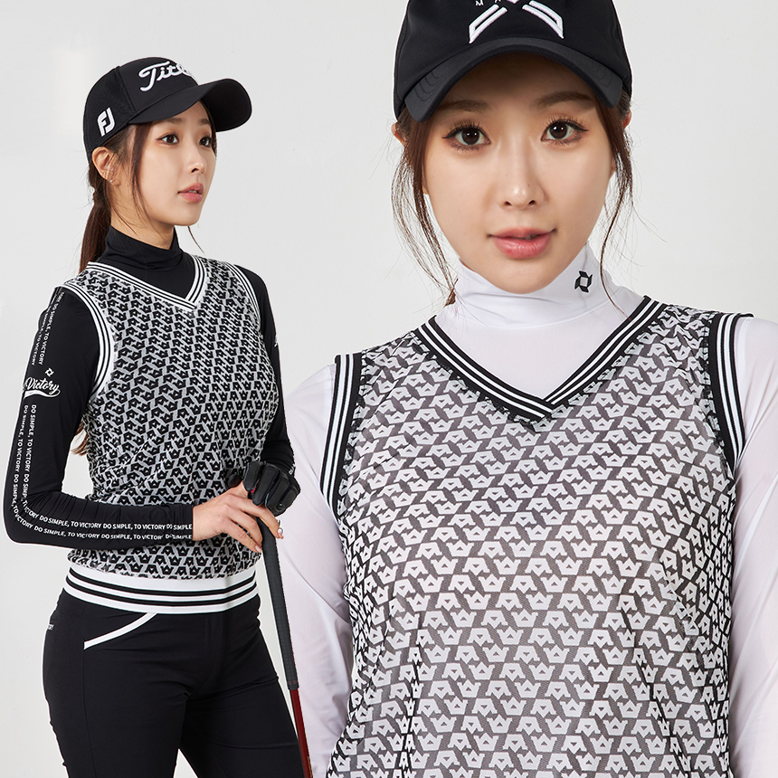 투빅토리 망사왕관조끼 VEST 여성골프웨어 - 상품 이미지