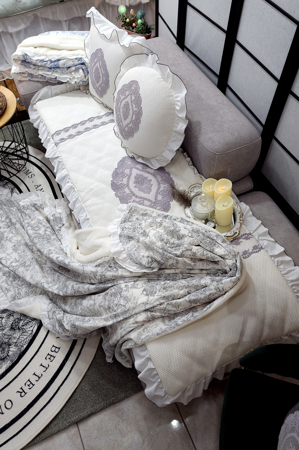 쇼파패드4인용 6인용 3인용 돌쇼파패드 매트 소파커버제작 레이스