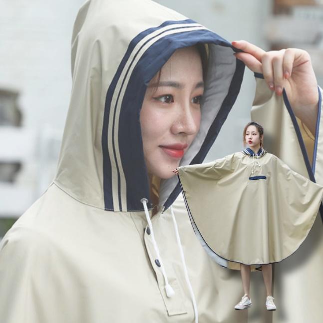 롱 여성 레인 코트 성인 여성 비옷 여자 판초 우의